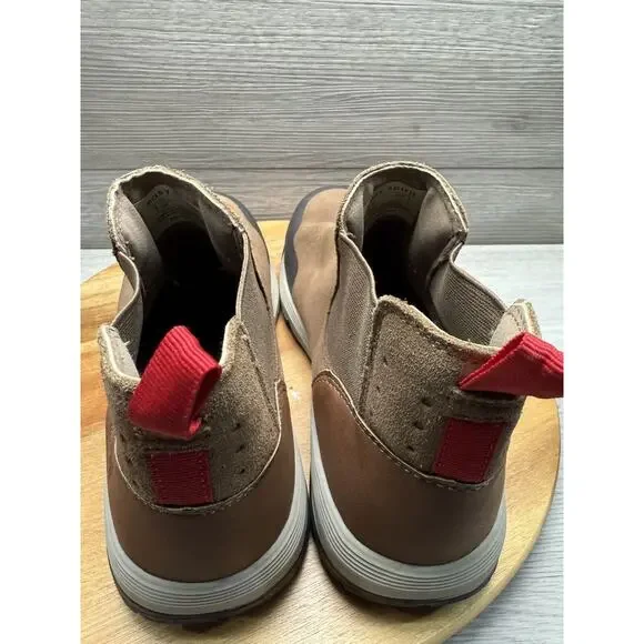 EASY SPIRIT Brown Pull Tab Goring Lancer Round Toe Leather Chelsea Men 8